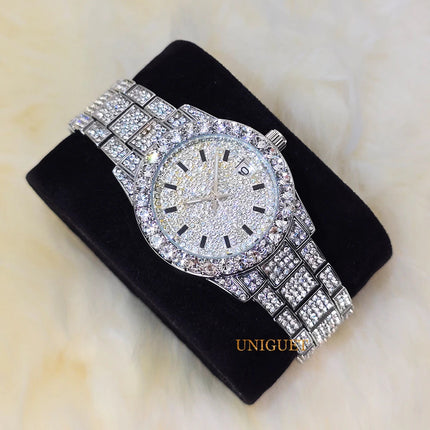 Orologio da Donna Elegante con Quadrante Piccolo Rosa, Orologio da Polso Mini con Diamanti Bling-Bling di Lusso per Abiti da Sera, Regalo per Lei platinumshop