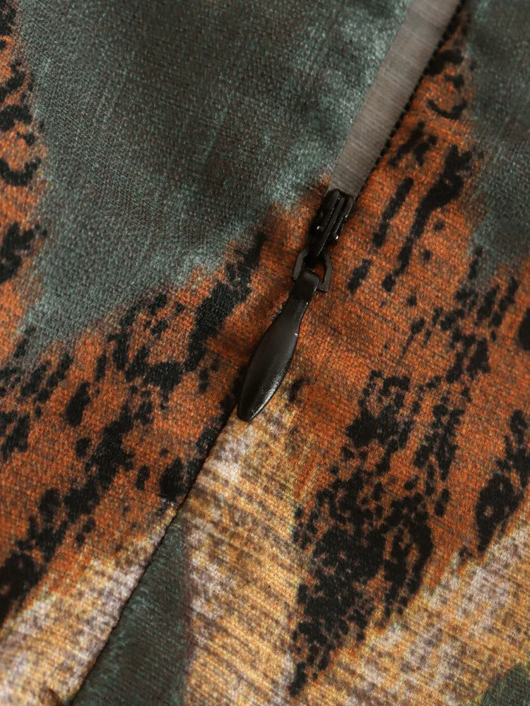 Gonna mini pareo annodata con stampa geometrica vintage da donna Faldas Mujer Abiti con cerniera casual con nappa con perline femminili