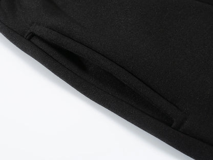 2025 Set di abbigliamento sportivo da jogging casual da uomo con cappuccio e pantaloni sportivi neri Giacca gommata Sport di moda Set invernale caldo da 2 pezzi