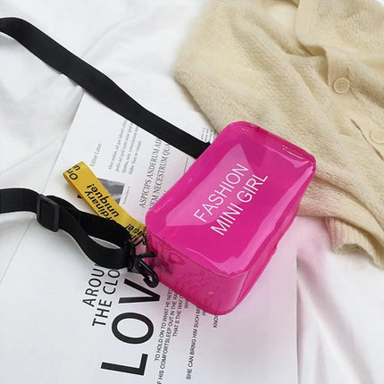Borsa a Tracolla Trasparente con Effetto Laser per Donne, Mini Borsa Messenger alla Moda in PVC Colorato, Piccola Borsa Tote