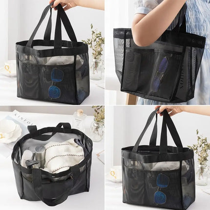 New Mesh Shoulder Bag Transparent Large Capacity Beach Bags Women's Hollow Multi-functional Bag