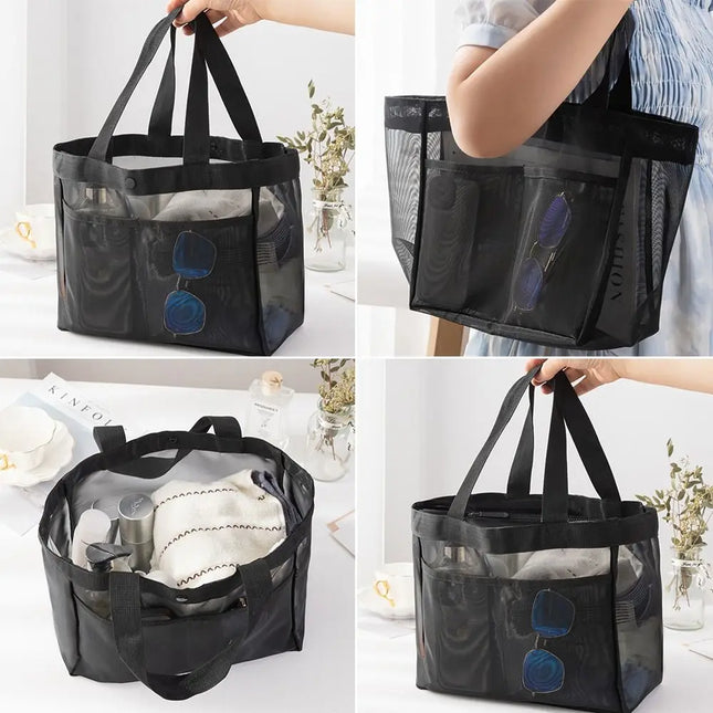 New Mesh Shoulder Bag Transparent Large Capacity Beach Bags Women's Hollow Multi-functional Bag