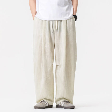 Pantaloni Leggeri e Sottili da Uomo, Traspiranti, Tinta Unita, Stile Harajuku, Gamba Larga, Casual, Oversize, Moda Harem, Streetwear Maschile
