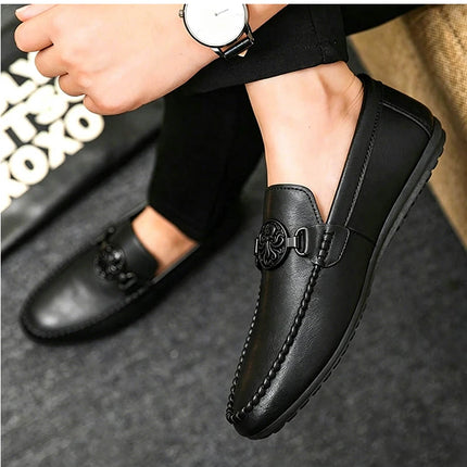 Mocassini da uomo in stile britannico, scarpe da ufficio casual da uomo, comode scarpe basse slip-on, scarpe da guida traspiranti e antiscivolo da uomo