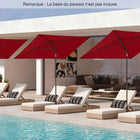 Ombrellone da Patio Rettangolare 213×140cm, con Pulsante di Apertura 30 °   Ombrellone da Esterno Portatile a 2 Sezioni con Design Inclinabile e Borsa per il Trasporto