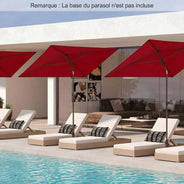 Ombrellone da Patio Rettangolare 213×140cm, con Pulsante di Apertura 30 °   Ombrellone da Esterno Portatile a 2 Sezioni con Design Inclinabile e Borsa per il Trasporto