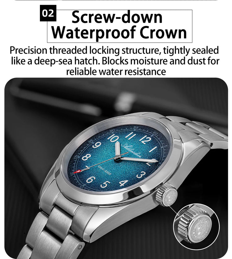 ADDIESDIVE 2026 New 36mm Men's Luxury Quartz Watch Sapphire Crystal 100m Water Resistance Super Luminous Stainless Steel Watch