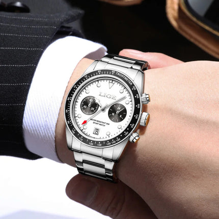 LIGE Nuovi orologi da uomo Orologi da polso al quarzo da uomo di lusso delle migliori marche Cronografo sportivo impermeabile e luminoso Relogio Masculino+BOX platinumshop