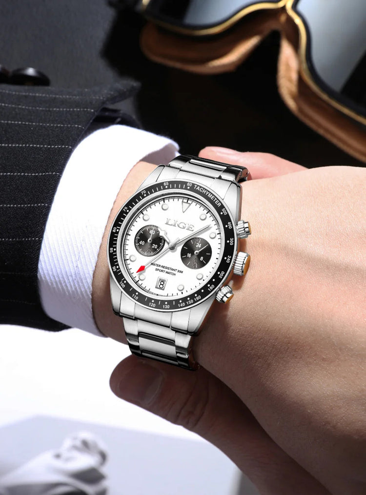 LIGE Nuovi orologi da uomo Orologi da polso al quarzo da uomo di lusso delle migliori marche Cronografo sportivo impermeabile e luminoso Relogio Masculino+BOX platinumshop