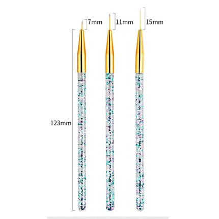 6/31Pcs Nail Art Brush Design Tip Painting Drawing Carving Dotting Pen FlatFan Liner Acrylic Gel UV Polish Nail Art Tools