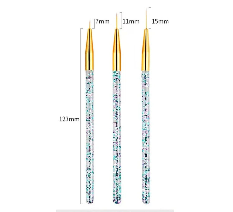 6/31Pcs Nail Art Brush Design Tip Painting Drawing Carving Dotting Pen FlatFan Liner Acrylic Gel UV Polish Nail Art Tools