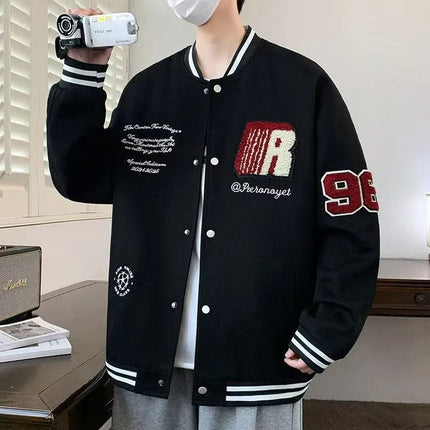 2026 Spring New Coat Boys Embroidered Baseball Jacket Fashionable and Versatile Trendy Youth Autumn Wear