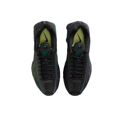 Nike Shox R4 Scarpe da Corsa Traspiranti a Profilo Basso da Uomo Nero Verde IM6596-001