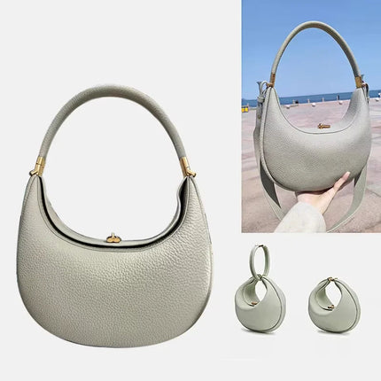 2025 Luxury Quality Half Moon Women's Shoulder Bag Crossbody Aesthetic Bags Women's Handbag Lock Catch Designer Underarm Bags PlatiNum
