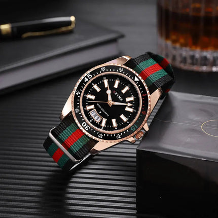 Nuovo orologio da calendario con cinturino in nylon da uomo alla moda, lussuoso e semplice orologio al quarzo con luce notturna per uomo d'affari e donna platinumshop