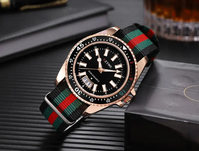 Nuovo orologio da calendario con cinturino in nylon da uomo alla moda, lussuoso e semplice orologio al quarzo con luce notturna per uomo d'affari e donna platinumshop