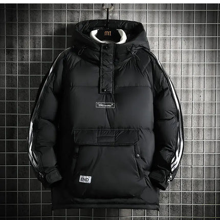 Winter Filled White Duck Down Coat Warm Hooded Pullover Down Jacket Couple Men's Cross-border Jacket Couple style