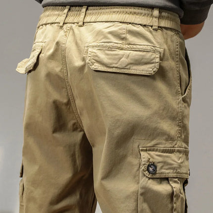 2025 New Multi-Pockets Spring Summer Cargo Pants Men Streetwear Zipper Leg Skinny Work Joggers Cotton Casual Tactical Trousers