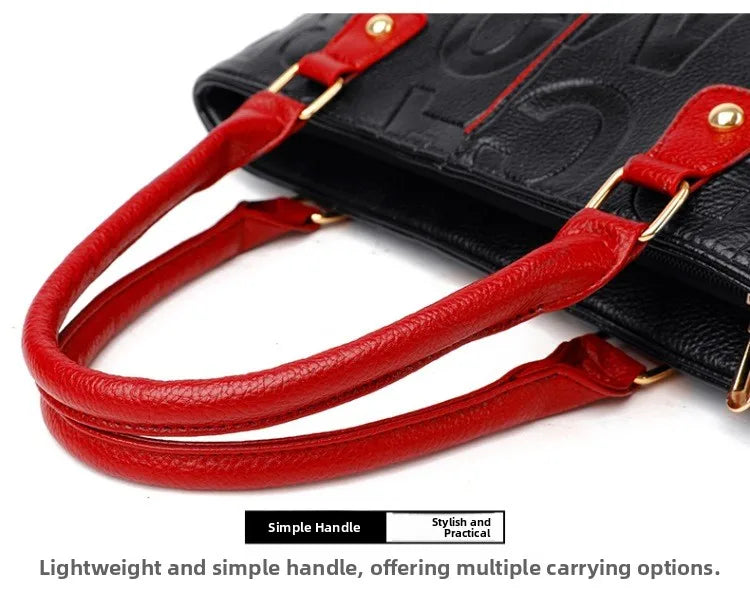 Ladies Large Capacity Leather Shoulder Bag 2025 New Style Urban Simple Tote Bag Women's Single Shoulder Bag Daily Match PlatiNum