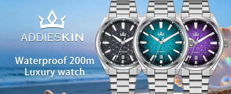 ADDIESKIN K014 Men Automatic Mechanical Watch ST2130 Natural Cameo Shell Relief Dial Sapphire Crystal 40mm 200M Water Resistant