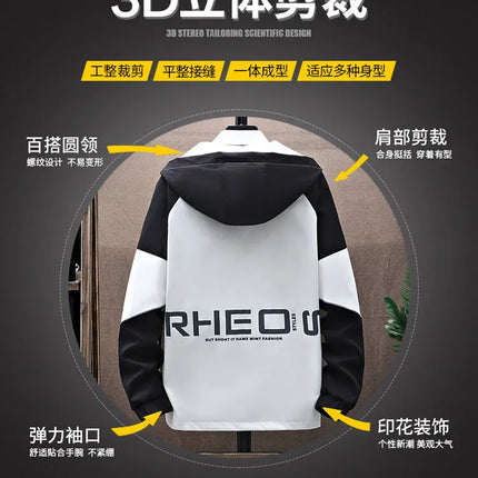 Men's Sets Sportswear Suit Hooded Colorblock Casual patchwork Hooded Jacket + Pants Suit Men's 2-piece Jogger Sweatshirt