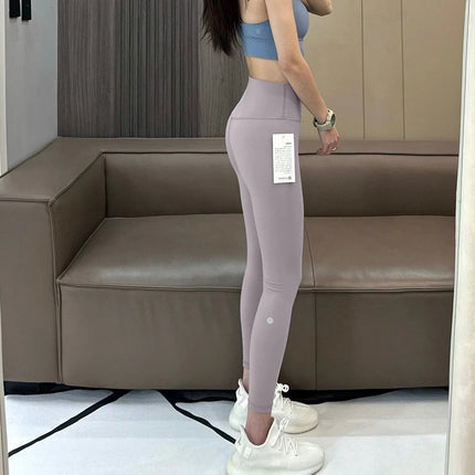 AL Women's High-Waist Airlift Yoga Leggings - Solid Color Tight Workout Pants for Pilates, Exercise & Street Style PlatiNum
