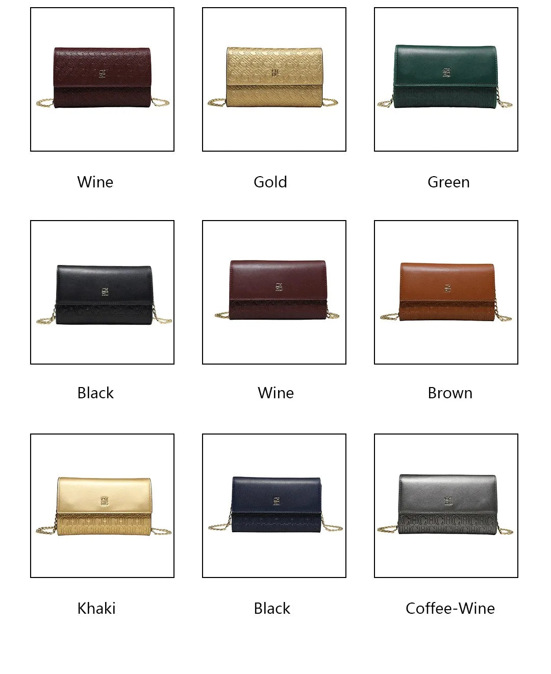 Borsa a tracolla da donna alla moda CH con design con stampa di lettere Borsa a catena da donna versatile essenziale per il Festival 2025