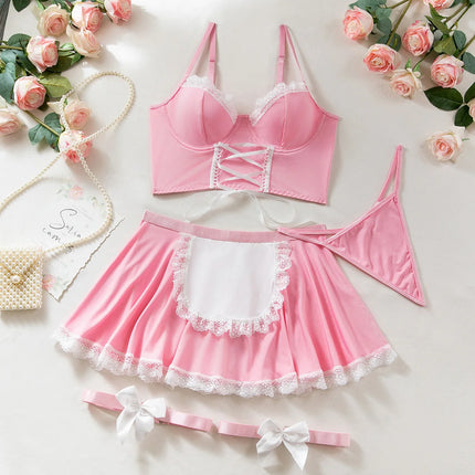 Women Transparent Bra And Panty Garter Underwear Set Hot Erotic Sexy Costumes Underwear Open Bra Thong Sexy Lingerie Sets
