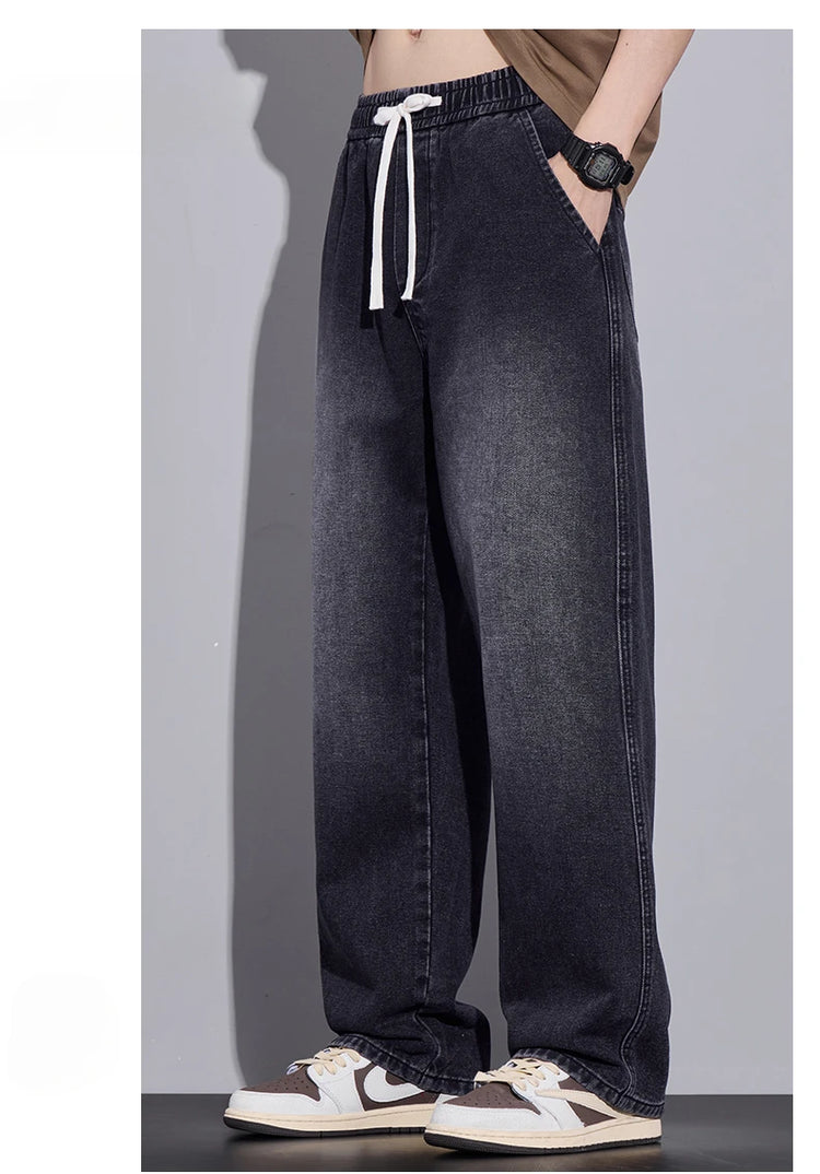 Abbigliamento da uomo Pantaloni a gamba larga Jeans larghi Streetwear Pantaloni in denim moda dritti