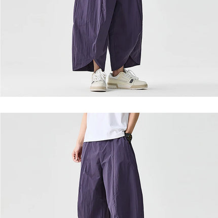 2026 Pantaloni estivi a gamba larga Vendite da uomo Pantaloni casual Stili giapponesi Samurai Costume Harun Pantaloni da uomo Pantaloni lanterna Pantaloni sportivi
