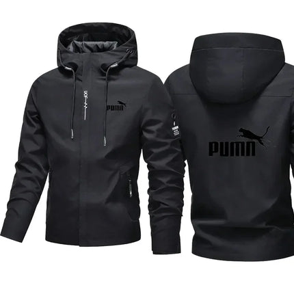 2026 Spring/Summer New Men's Casual Jacket, Outdoor Windproof and Waterproof Design, Hooded Long Sleeve Zipper Sports Jacket