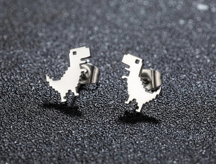 1 paio di nuova moda minimalista carino femminile in acciaio inossidabile mini dinosauro orecchini per ragazze accessori gioielli regali GED509 platinumshop