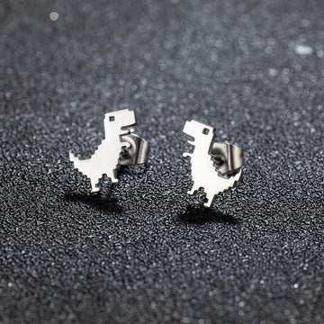 1 paio di nuova moda minimalista carino femminile in acciaio inossidabile mini dinosauro orecchini per ragazze accessori gioielli regali GED509 platinumshop