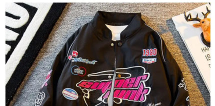 Men's Jacket High Street Vintage Retro Locomotive Baseball Uniform Spring Autumn Loose Single-breasted Embroidered Jackets