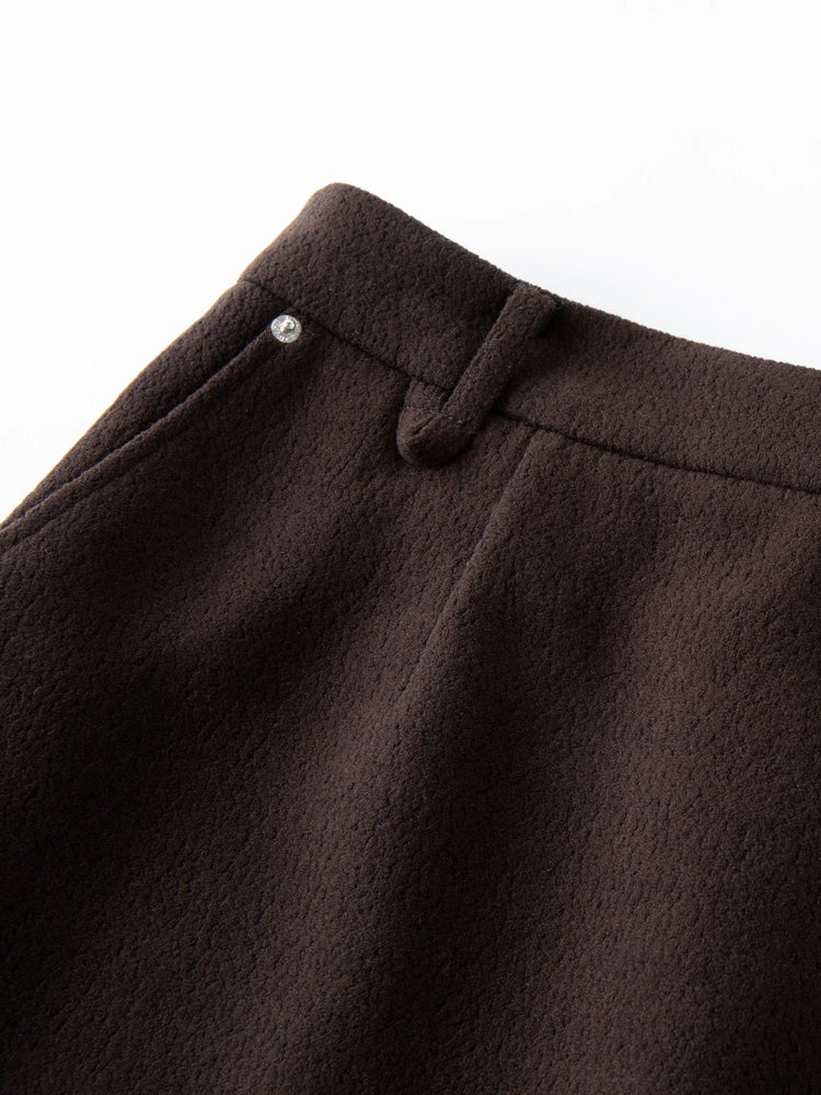 DUSHU Classic Long and Short Elastic Waist A-line Skirt 2025 Winter Skirt for Women Solid Simple Commuting Office Ladies College PlatiNum