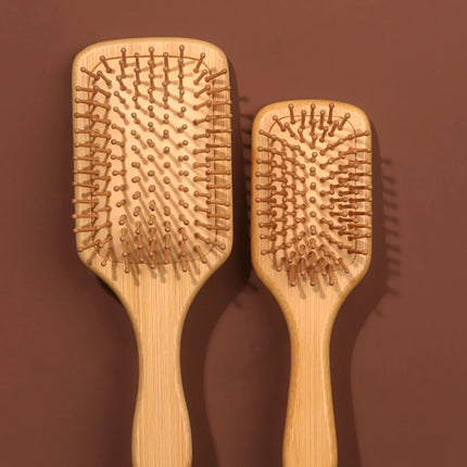 Bamboo Hairbrush Natural Wooden Anti-Static Brush Hair and Scalp Grooming Anti-Static Air Cushion Styling Tool Universal