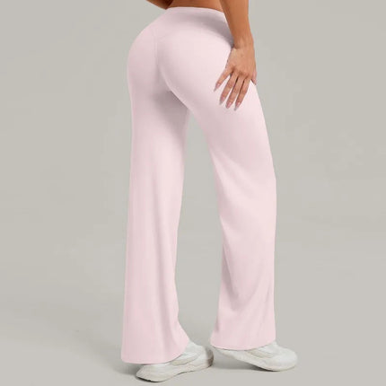 Women's Pilates Yoga Pants Sports Fitness Flared Peach Hip-lifting Leggings Outdoor Workout Training Running Casual Trousers PlatiNum