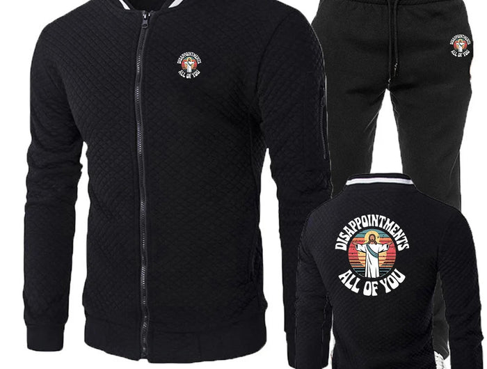 Disappointments All of You Funny Jesus Christian Faith 2025 Men's Film Fit Set Hoodies Sweatpant Casual Outdoor Sports Suit PlatiNum