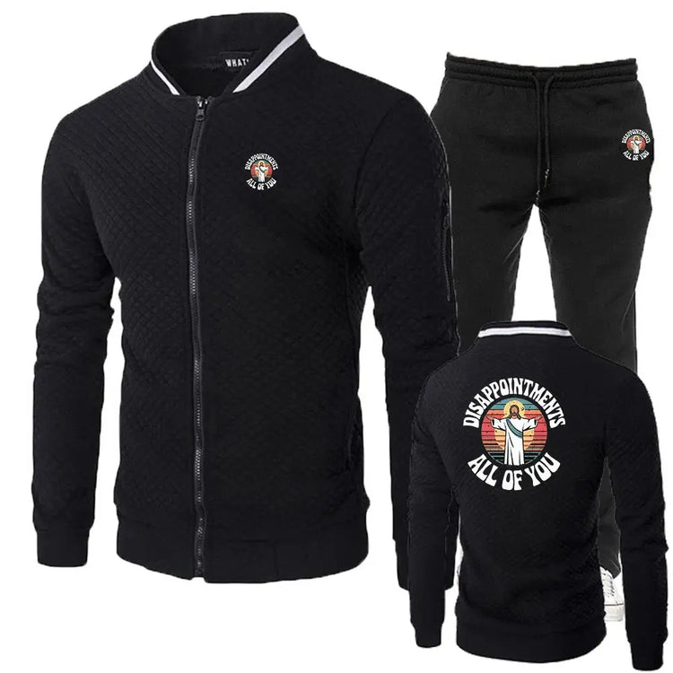Disappointments All of You Funny Jesus Christian Faith 2025 Men's Film Fit Set Hoodies Sweatpant Casual Outdoor Sports Suit PlatiNum
