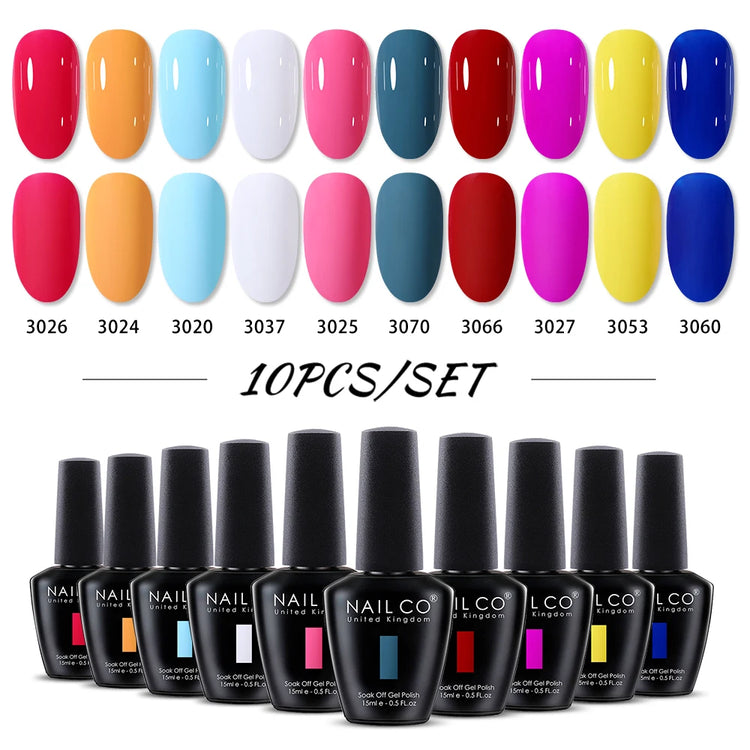 NAILCO 15ml Green Blue Series UV Nail Gel Polish Blue Colors UV&LED Gel Varnish Red Soak Off Semi Permanent LED Nail Gel Varnish