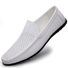 Mocassini da Uomo in Pelle Traforata Estivi Traspiranti Slip-On Taglie Grandi 38-47 Neri Bianchi Scarpe da Guida