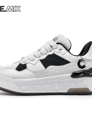 Scarpe da Corsa ONEMIX per Uomo, Tendenza Autunno Inverno, Morbide ed Elastiche con Assorbimento degli Urti, Tomaia in Pelle, Suola Spessa, Stile Sportivo Casual PlatiNum