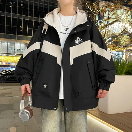New Arrival Men's Hooded Jackets 2026 Spring Autumn Outdoor Loose Casual Coats Youth Streetwear Plus Size M-4XL Tops Clothing