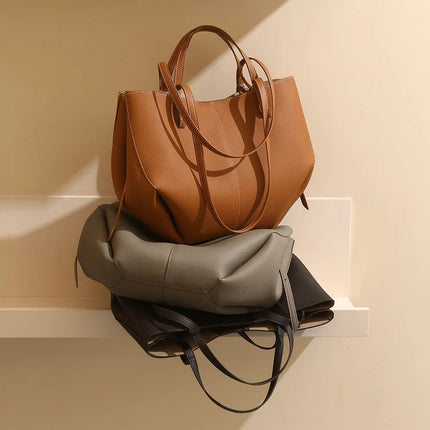 2026 Borse a Mano in Vera Pelle di Prima Qualità per Donna, Borsa a Spalla Grande di Alta Qualità, Borse da Viaggio, Borsa da Viaggio alla Moda per Donna, Marrone