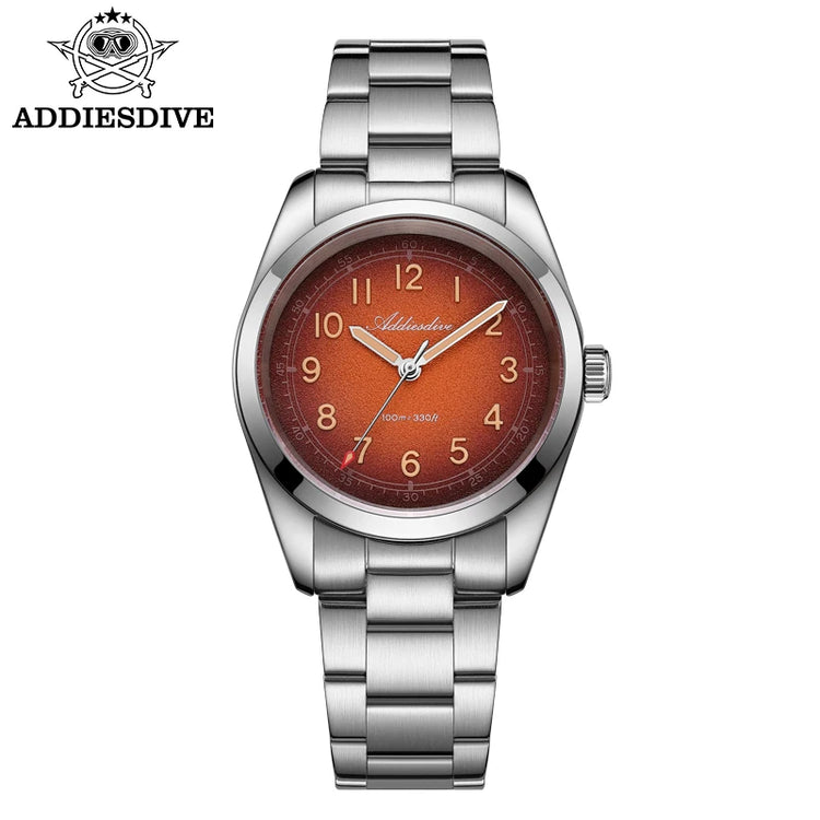 ADDIESDIVE 2026 New 36mm Men's Luxury Quartz Watch Sapphire Crystal 100m Water Resistance Super Luminous Stainless Steel Watch
