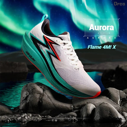 361 Degrees Flame 4.0 MIX Men Running Shoes Carbon Plate Racing Marathon Stable Rebound Wear-resistant Male Sneakers 672512204 PlatiNum