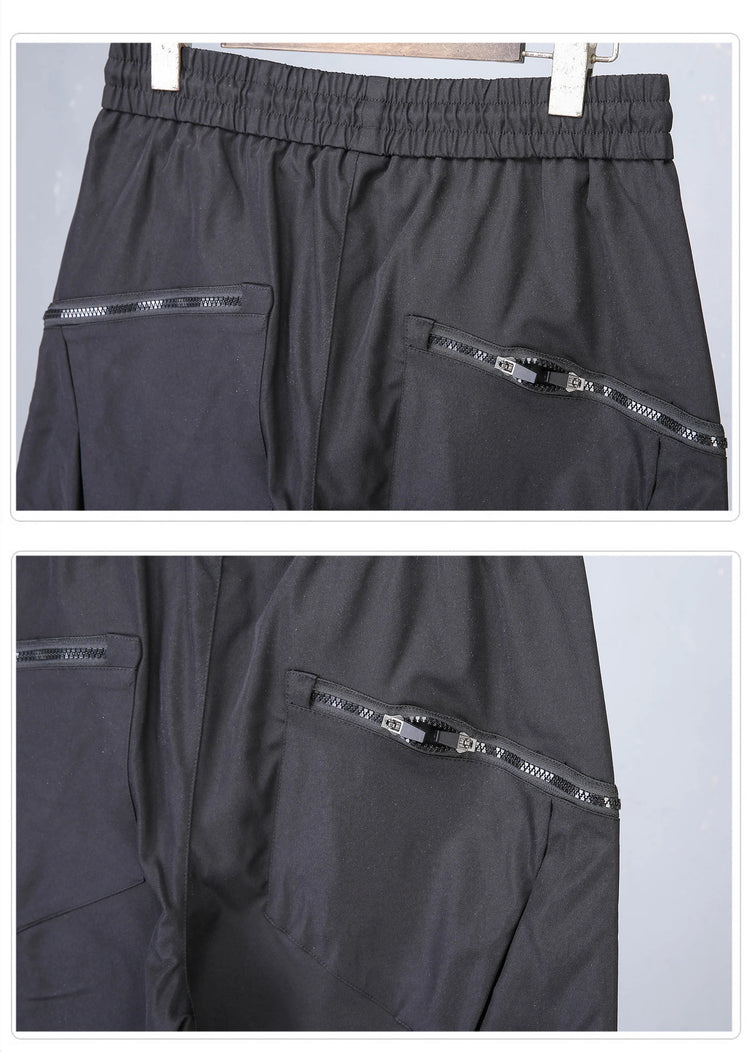 2026 New Streetwear Joggers Pants Men's Multi-Pockets Tactical Cargo Pant Black Utility Work Elastic Waist Casual Trousers