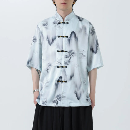 Camicie Stampate da Uomo, Stile Retrò Hawaiano, Traspiranti, Comode e Oversize con Maniche Corte