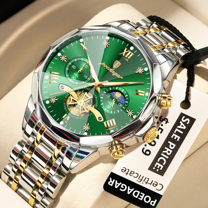 POEDAGAR Orologio da uomo di lusso Top originale impermeabile cronografo luminoso orologio da polso da uomo al quarzo in acciaio inossidabile orologi da uomo Reloj platinumshop