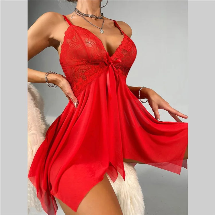 Summer Exotic Apparel Female Clothes Perspective Sling Babydolls Set Sexy Lingerie Women Sleepwear Pajamas Dress Sexi Nighties